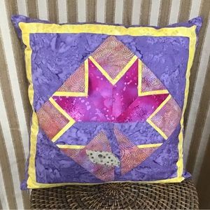 Hand Crafted Quilted Purples Pillow